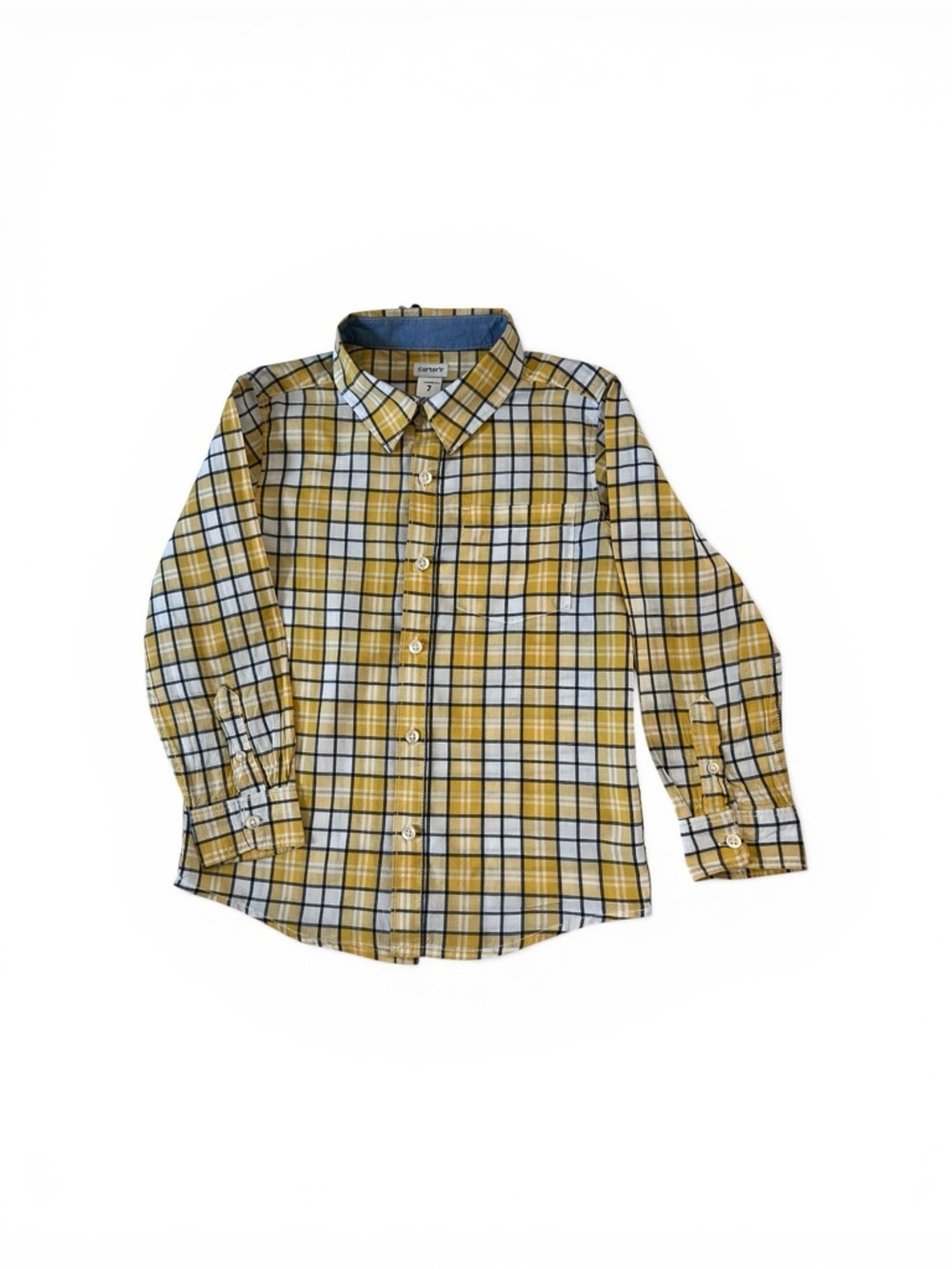 Carter's Yellow and White Plaid Button-Down Shirt